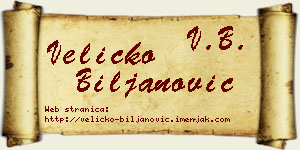 Veličko Biljanović vizit kartica